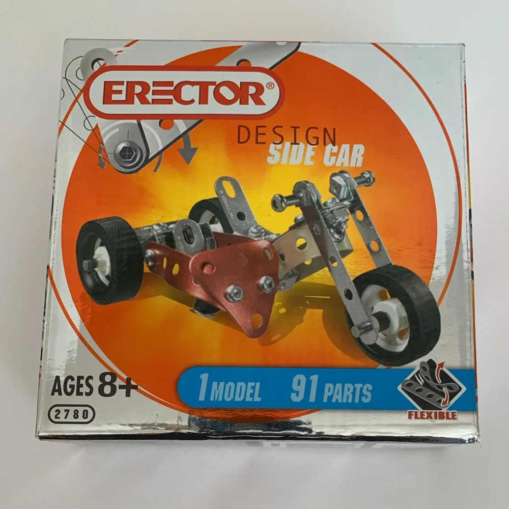 ERECTOR Set / Design Side Car / 1 Model / 91 Parts / #84 2780 / Kit Ages 8+